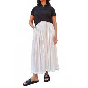 NEW ENGINEERED GARMENTS gather eyelet skirt in white